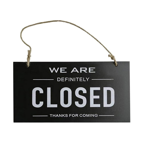 Double Sided Business Sign Open and Closed Sign for Store Home , Black