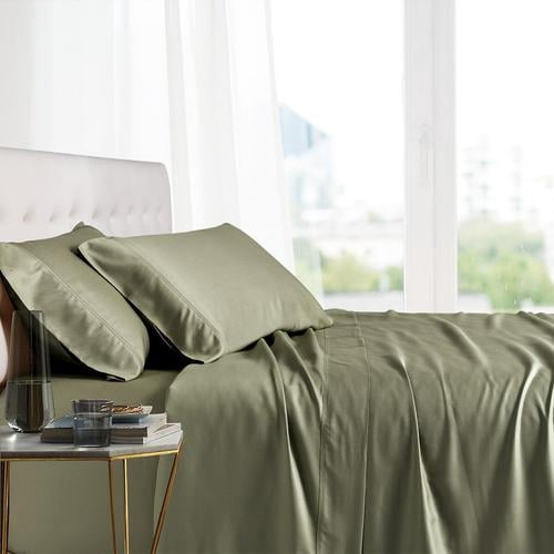 Luxury Split California King Sheets - Cooling 100% Bamboo Viscose, Green