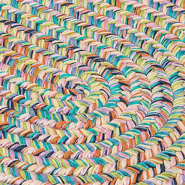 Colonial Mills Rug KC47R084X108 7 x 9 ft. Kicks Cove Oval Braided Rug Bright