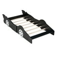 thumbnail image 5 of Twin Size Race Car-Shaped Platform Bed with Wheels,Black, 5 of 13