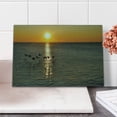 thumbnail image 2 of Birds Cutting Board, Silhouettes of Canadian Geese Flying over a Lake at Sunrise Romantic Scenery, Decorative Tempered Glass Cutting and Serving Board, Small Size, Orange and Grey, by Ambesonne, 2 of 5