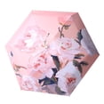 thumbnail image 3 of Paraguas pequeño de bolsillo plegable plano con diseño de pintura al óleo, de goma negra, protector solar, portátil, de doble propósito, para mujer, para el sol y la lluvia, 3 of 3
