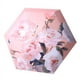 thumbnail image 3 of Paraguas pequeño de bolsillo plegable plano con diseño de pintura al óleo, de goma negra, protector solar, portátil, de doble propósito, para mujer, para el sol y la lluvia, 3 of 3