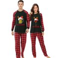 thumbnail image 2 of Winedeer-Conjunto de pijamas para parejas, ropa de dormir de Navidad, color gris, para hombre y mujer, 2 of 4