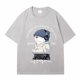 thumbnail image 1 of Camisetas de algodón con estampado de gato de dibujos animados para hombre, Tops de manga corta, camisetas informales de gran tamaño, camiseta Y2K con cuello redondo, Verano, 1 of 4
