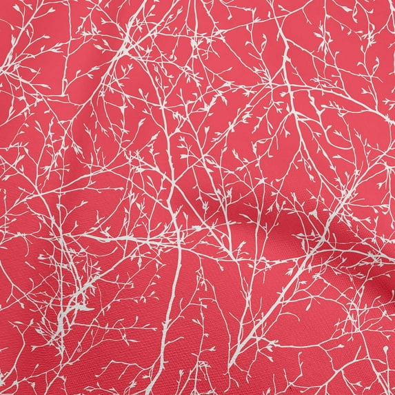 oneOone Cotton Silk Crimson Red Fabric Leaves Sewing Fabric By The Yard Printed Diy Clothing Sewing Supplies 42 Inch Wide