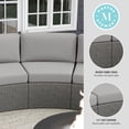 thumbnail image 4 of Martha Stewart Set of 2 Indoor-Outdoor Modular Patio Curved Sectional Sofa Seats in Gray Rattan Wicker with Gray All-Weather Cushions, 4 of 12