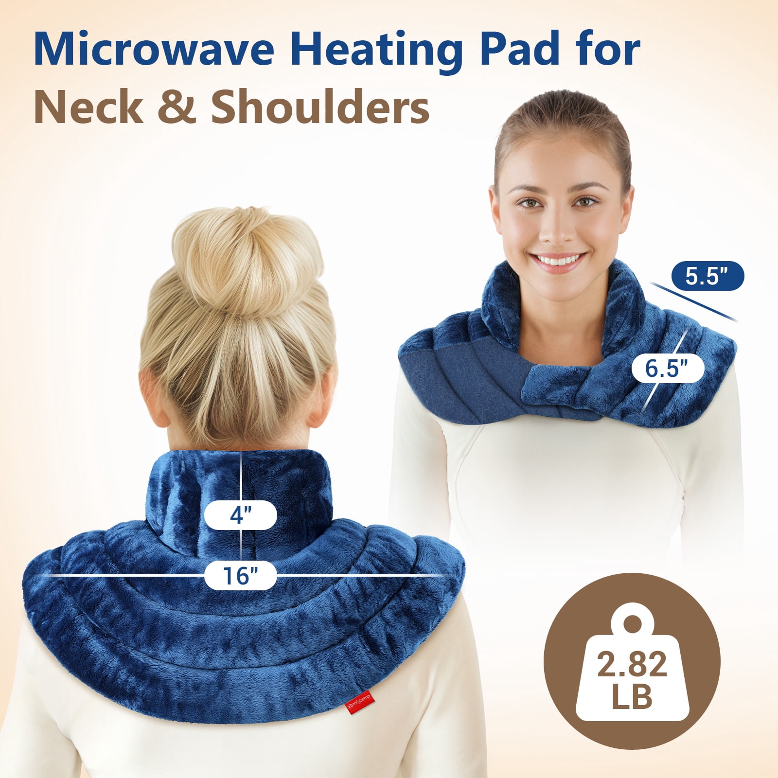 Comfytemp Microwave Heating Pad for Neck & Shoulders, Weighted 2.82 lbs, Moist Heat Therapy for Pain Relief