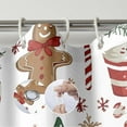 thumbnail image 6 of Merry Christmas Gingerbread Shower Curtain, Xmas Tree Candy Cane Snowflake Winter Holiday Bathroom Curtains Waterproof Fabric Bath Curtain 66x72 Inch with 12 Hooks, 6 of 8