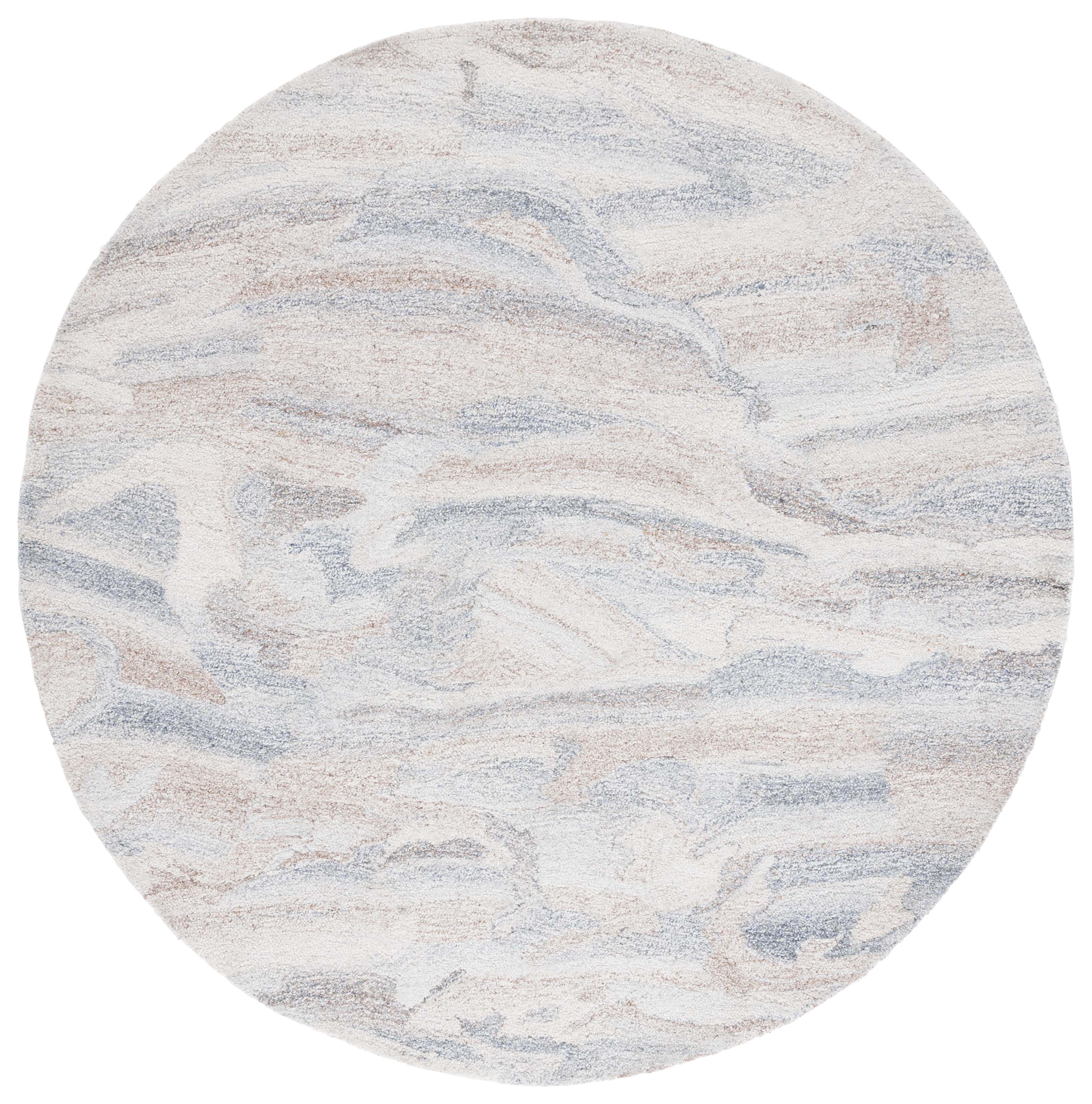 SAFAVIEH Abstract Conrad Swirl Area Rug, Gray/Brown, 6' x 6' Round