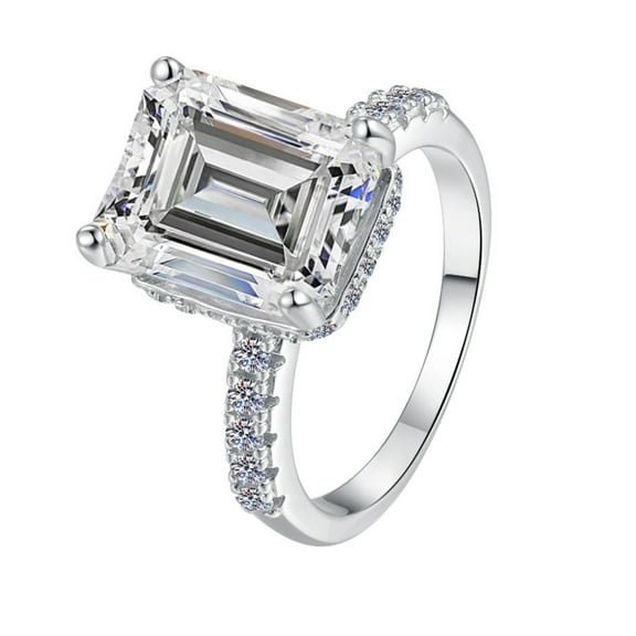 5 Carat Moissanite Engagement Ring 925 Sterling Silver Anniversary Rings for Women Genuine D Color VVS1 Clarity Big Diamond Ring Jewelry Size 5-9