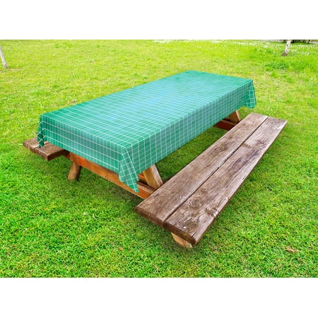 - Teal Outdoor Tablecloth, Square Pixel Like Mosaic Pattern Simplistic Modern Contemporary Design Illustration Print, Decorative Washable Fabric Picnic Table Cloth, 58 X 84 Inches,Green, by Ambesonne