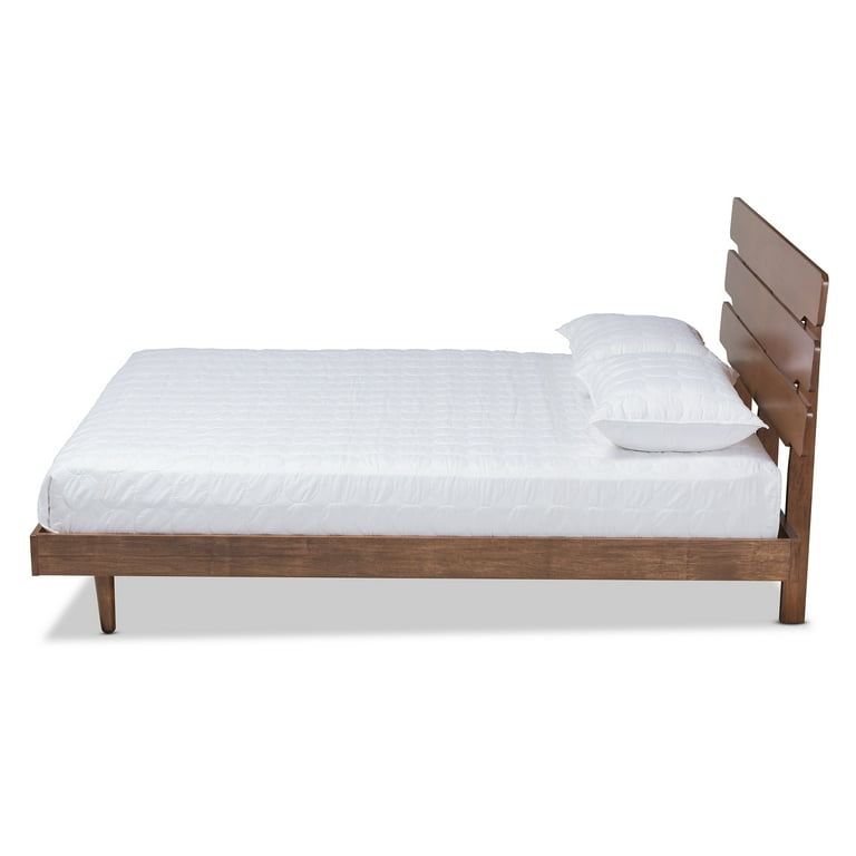 Baxton Studio Anzia Mid-Century Modern Walnut Finished Wood Queen Size Platform Bed Baxton Studio Anzia Mid-Century Modern Walnut Finished Wood Queen Size Platform Bed