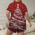 thumbnail image 6 of Zormilly Christmas Pajamas for Women Plus Size Short Sleeve Shirts Wide Leg Shorts Comfy Pajamas Set Printed, S-5XL, 6 of 6