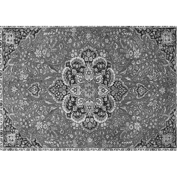 Ahgly Company Indoor Rectangle Medallion Gray Traditional Area Rugs, 5' x 7'