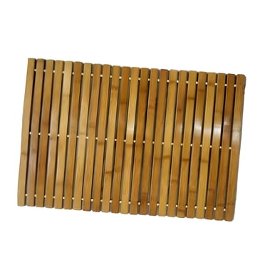 LAMIRO Bamboo Wood Bath Mat Non Slip Floor Mat Indoor Use Kitchen Rugs Bathmats for Bathroom Shower Toilet Sauna