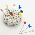 thumbnail image 3 of 100Pcs Plastic Flat Head Pins Quilting Neddle DIY Straight Quilting Pins Mixed Color DIY Sewing Needles, Dark Color Flower, 3 of 8