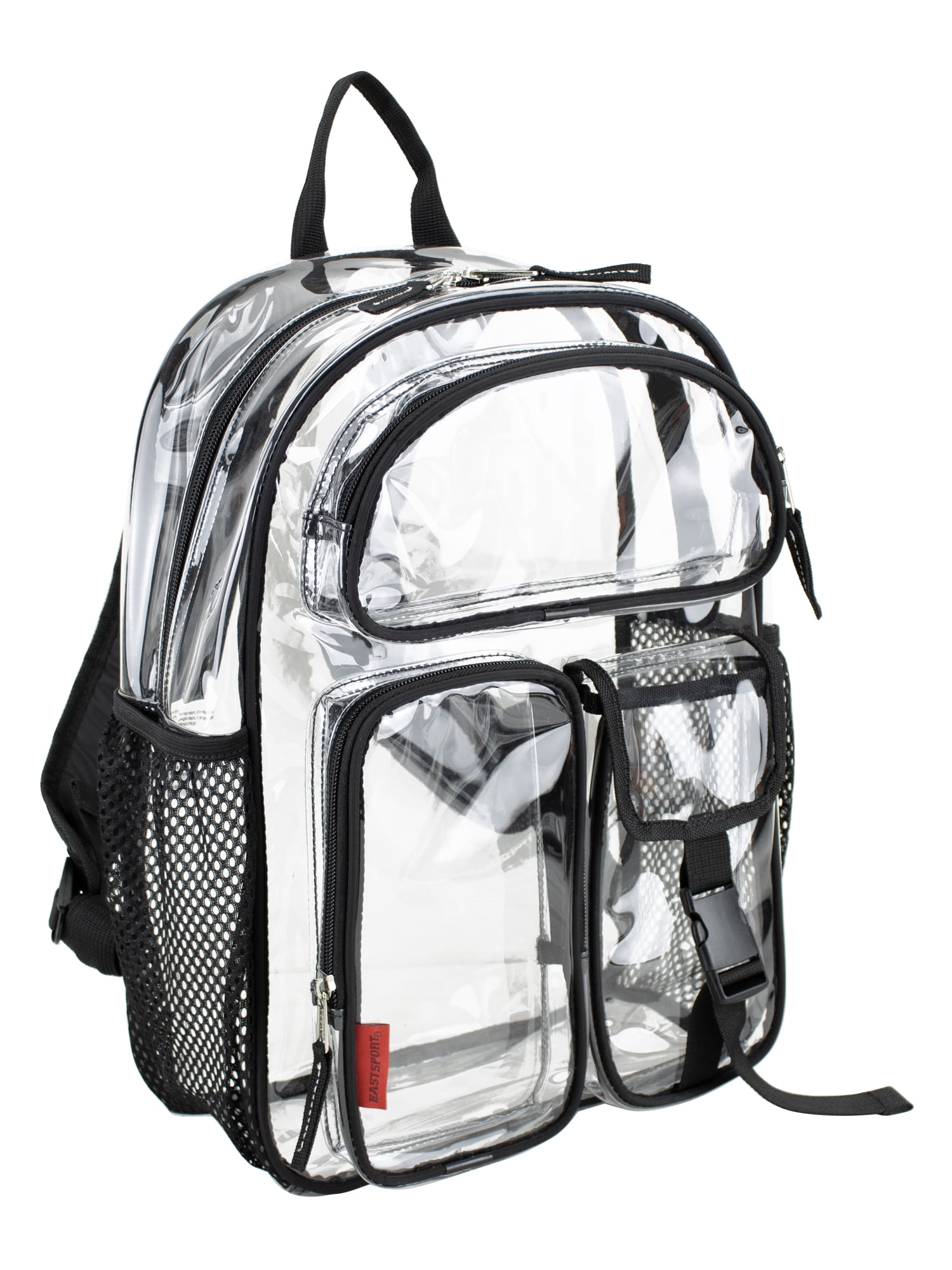 Eastsport Unisex 16" Junction Cargo Clear Backpack, Black