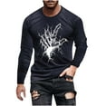 thumbnail image 2 of ZOYOEN Mens Halloween Ghost T Shirts- Casual Crewneck Long Sleeve Celebrate Cool Clothes Navy Size XL, 2 of 5