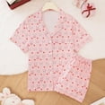 thumbnail image 2 of Pajamas Set for Women Cozy Floral Printed Lapel Short Sleeves Shirts Shorts Sleepwear 2 Pieces, 2 of 8