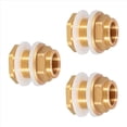 thumbnail image 2 of Conector de Mamparo de Latón Macizo, 15 Juegos 1/2 Pulgadas Hembra 3/4 Pulgadas Macho Conector de Tanque de Agua de Latón Macizo Roscado con Anillos de Silicona, 2 of 5