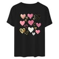 thumbnail image 4 of Njagoc3 Womens Pink Heart-Print Womens Short Sleeve T-Shirt - Graphic, Multi-Color, Casual & Valentine's, 4 of 6
