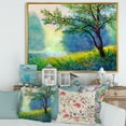 thumbnail image 2 of Designart 'Summer Forest With Waterfall and River ' Traditional Framed Canvas Wall Art Print, 2 of 5