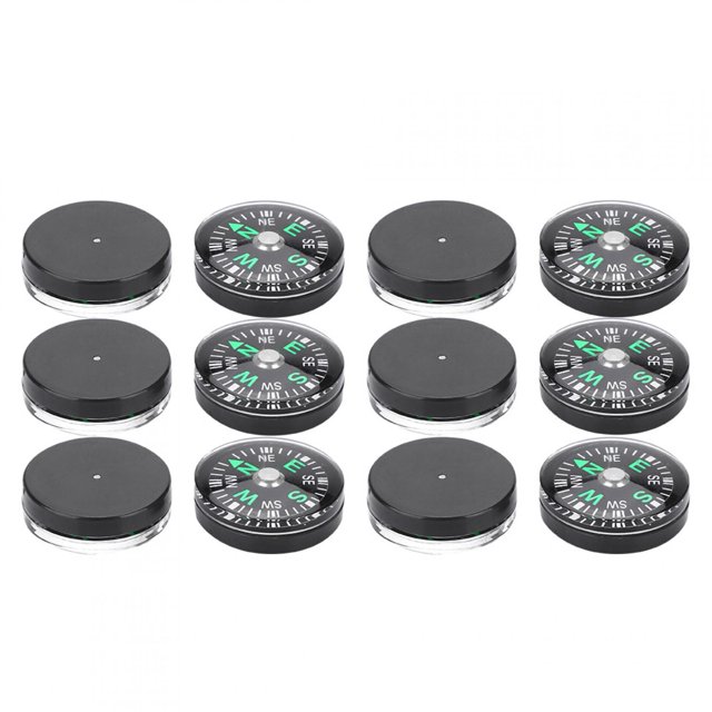 12PCS Lightweight Mini Compass 20mm Oil Filled Compass For Hiking Camping