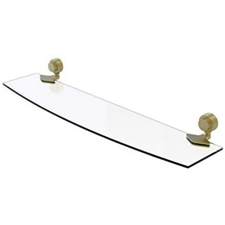 Allied Brass Prestige 24 Inch Glass Shelf - 1/4" Thick Tempered Glass, Solid Unlacquered Brass, Wall Mount