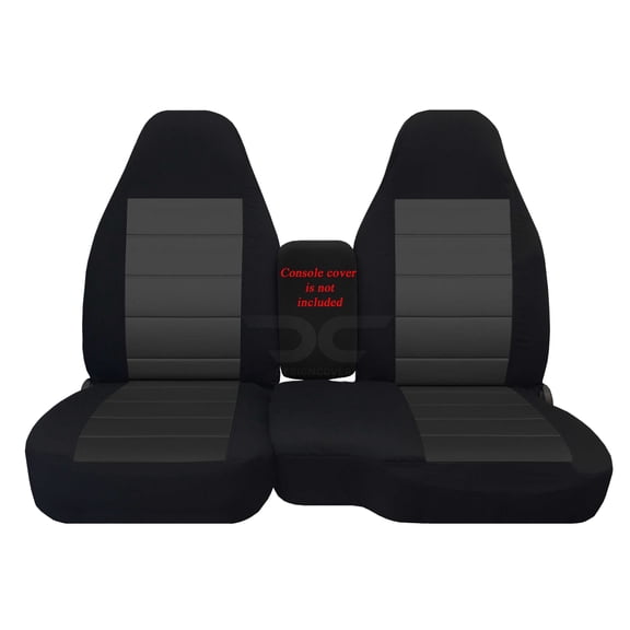 Fits 1998-2003 Ford Ranger/Mazda B-Series Cotton Seat Covers 60/40 High Back:Blk-Charcoal