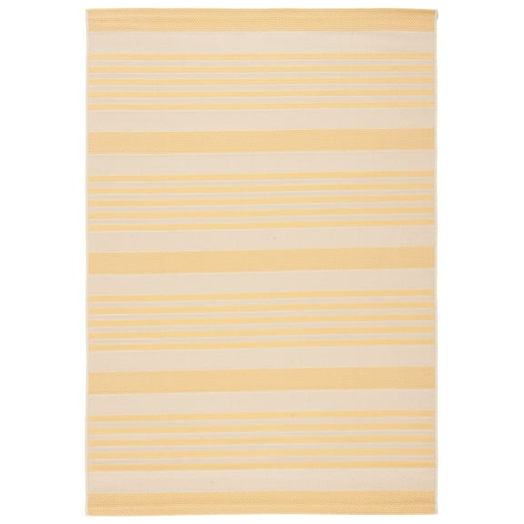 Safavieh Courtyard Caroline Striped Indoor/Outdoor Area Rug, Gold/Beige, 5'3" x 7'7"