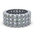 thumbnail image 1 of Natural 6.60Ct Round Cut Brilliant Diamond 3Row Women's Anniversary Wedding Eternity Band Ring Solid 14k White Gold G-H I1, 1 of 3