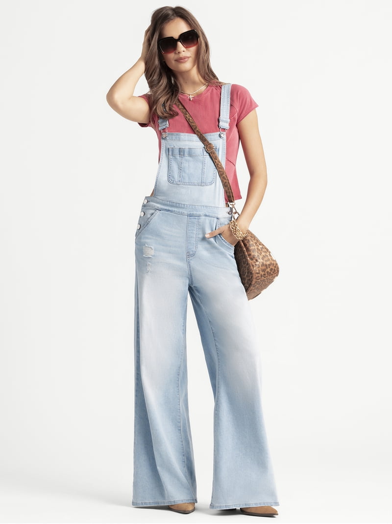 Jessica Simpson Women's Wide Leg Overalls, 32.5
