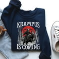 thumbnail image 2 of Krampus Is Coming Christmas Sweatshirt, Gothic Holiday Horror Shirt, Dark Scary Krampus Xmas Sweater, Krampusnacht Gift Top, 2 of 5