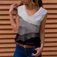 thumbnail image 2 of Gibobby Camiseta Top suelta con cuello en V para mujer, chaleco estampado a la moda, blusa sin mangas para mujer(Gris,CH), 2 of 5