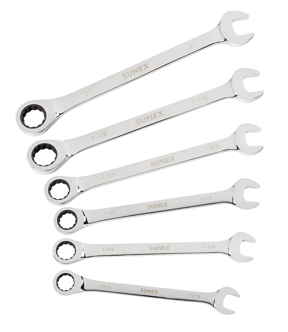 1-5/8-Inch 6-Piece Sunex International 2-1/2-Inch Sunex 9722 1/2-Inch Drive Fractional Crowfoot Wrench Set