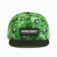 thumbnail image 1 of Minecraft Creeper Graffiti Youth Neon Green Snapback Hat, 1 of 1
