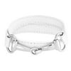 White Leather Horse Bit Equestrian Snaffle Wrap Bracelet Stainless