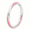 thumbnail image 3 of Sterling Silver Twisted Pink Enameled Ring, 3 of 8