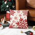 thumbnail image 3 of Christmas Pillowcase, Holiday Pillow Cover, Red Polyester Fibre Winter Sofa Cushion Cover with Invisible Zipper, 17.71x17.71 Inch Decorative Throw Pillowcase for Home and Outdoor Use, 3 of 7
