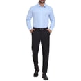 thumbnail image 2 of Camisas de vestir de patrón a cuadros para hombres Inspire Chic de manga larga M Azul Blanco, 2 of 5