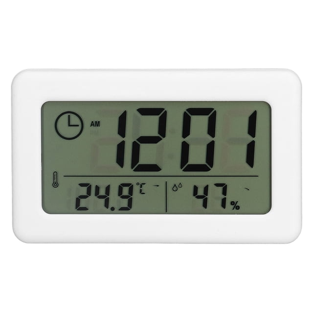 Reloj digital simple mini diseño de espejo especial portátil práctico reloj electrónico blanco