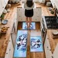 thumbnail image 5 of YIMEIS Wreath of small Highland cows Floral rug Soft Non-slip 2Pcs Flannel Mat and Kitchen Rugs,16''x24'' & 17''x47'',for Bathroom Entryway Bedroom, 5 of 10