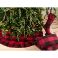 thumbnail image 2 of SARO LIFESTYLE Birmingham Collection Buffalo Plaid Ruffle Design Cotton Christmas Tree Skirt, 72", Red, 2 of 2