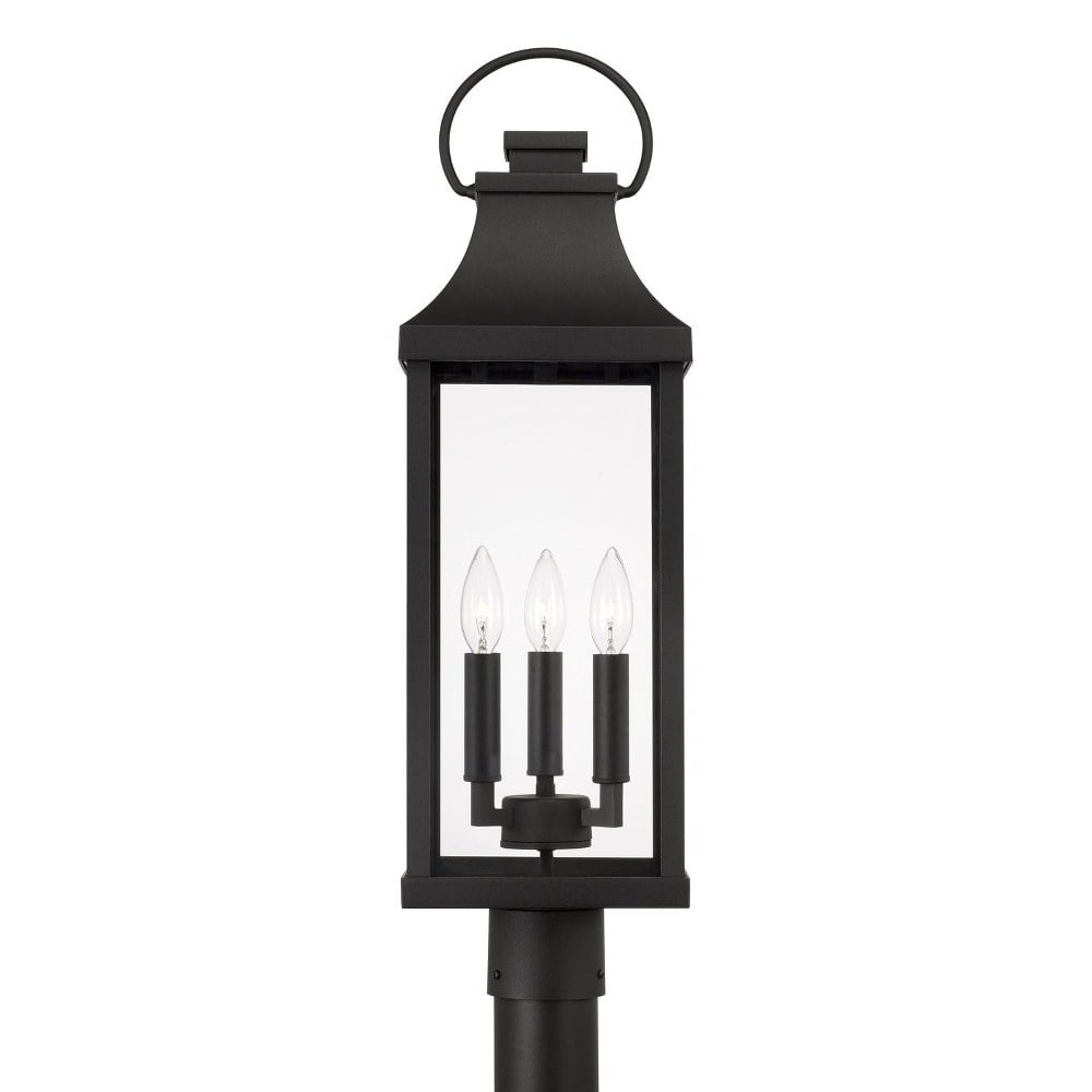 3 Light Outdoor Post Lantern In Traditional Style-26.75 Inches Tall And 8 Inches Wide-Black Finish Capital Lighting 946432Bk