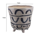 thumbnail image 5 of Benzara Ceramic Bowl with Deckled Texture, Large, Blue and White, 5 of 5