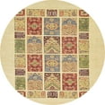 thumbnail image 1 of Ahgly Company Indoor Round Abstract Mustard Yellow Abstract Area Rugs, 6' Round, 1 of 6