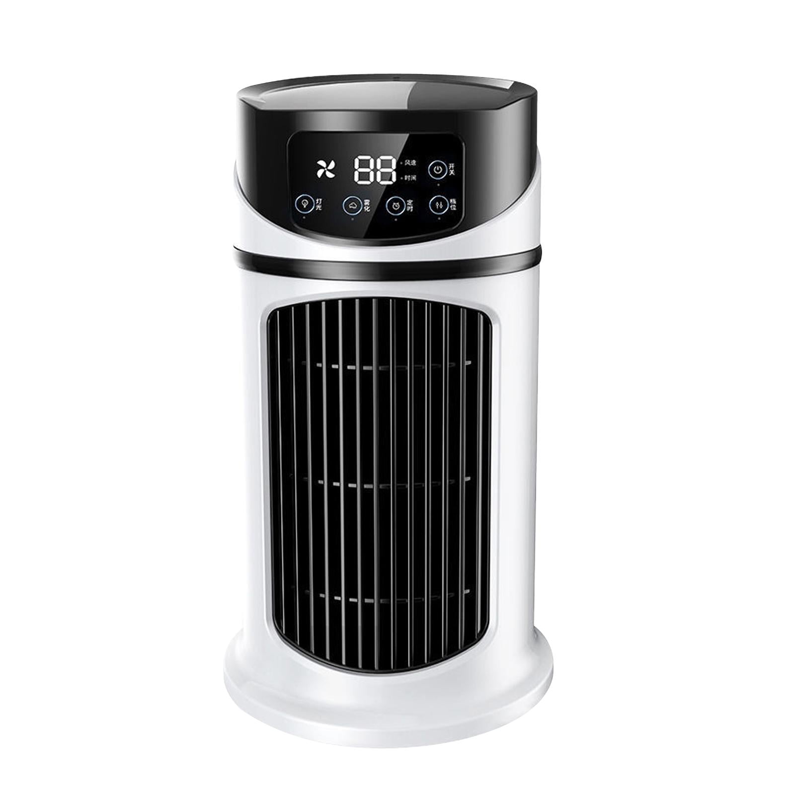 Petit climatiseur 4 en 1, ventilateur de refroidissement d'air de bureau, Ventilateur brumisateur rechargeable avec réservoir d'eau et minuterie | Leroy Merlin