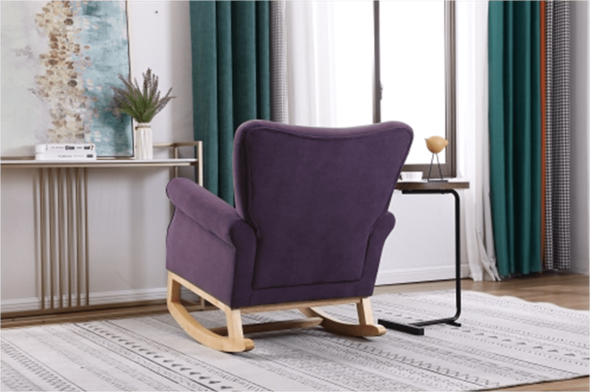 Living Room Rocking Chair, Modern Velvet Upholstered Accent Rocker