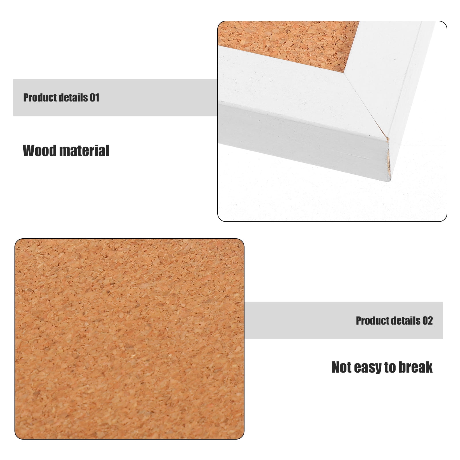BERTDOMD Small Framed Cork Bulletin Board Set for Office and Home, Blank Message Organizer for Wall Display